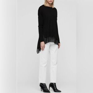All Saints Black Merino Sweater